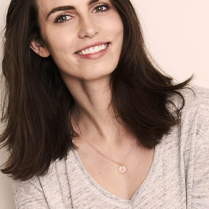 14K gold plated and S925 sterling silver initial disc necklace for girls, teens, and women, jewelry gift for birthdays and Easter.