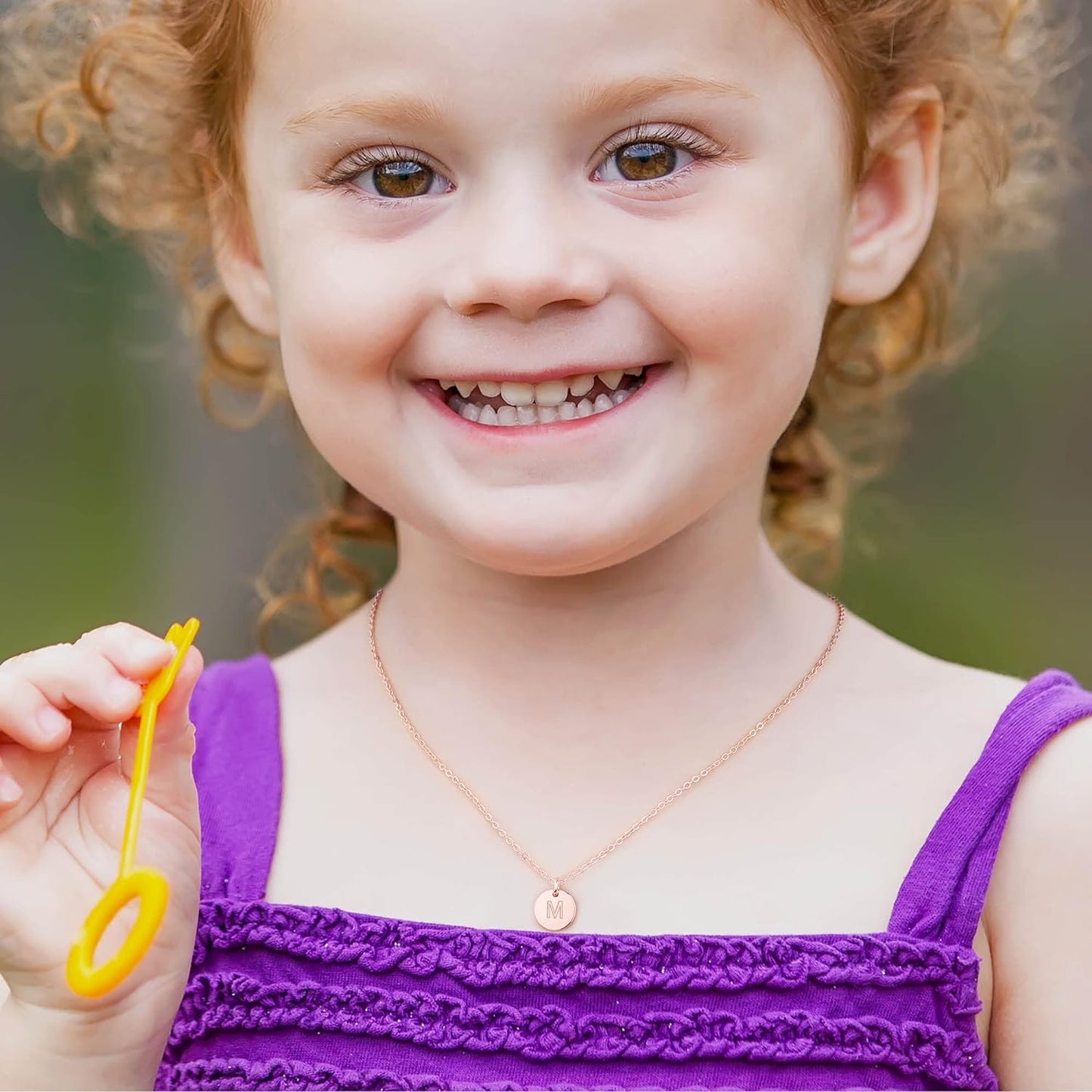 Silver and rose gold plated disc initial necklaces for girls and women, featuring sterling silver and stylish jewelry for birthdays and Easter.