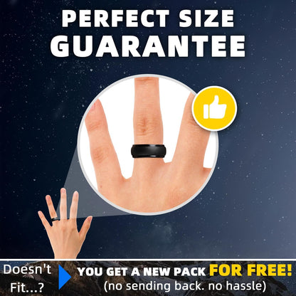 Love Languages™ ergonomic silicone wedding band with breathable design, half sizes, 10mm wide, 2.5mm thick, men's rubber ring.