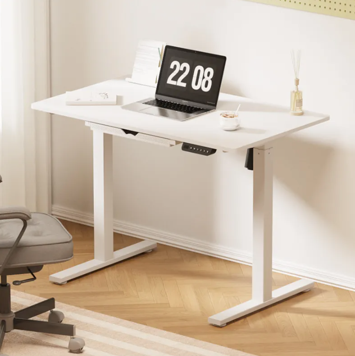 Love Languages™ Smart Electric Standing Desk with adjustable height and modern design, ideal for ergonomic workspace setup.